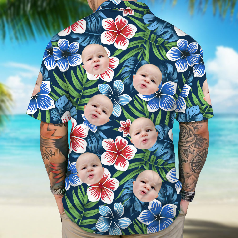 Custom Family Photo Colorful Tropical Hawaii Shirt TH10 892615