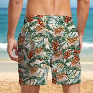Custom Cat Photo Hawaii In The Air Family Man's Beach Short HO82 894272