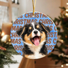 Custom Photo Christmas Ceramic Ornament, Gifts For Dog Cat Lovers, Dog Dad And Mom, Cat Owners TH10 170681