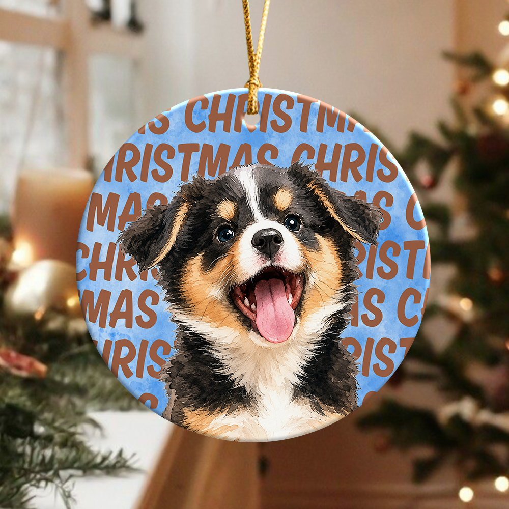 Custom Photo Christmas Ceramic Ornament, Gifts For Dog Cat Lovers, Dog Dad And Mom, Cat Owners TH10 170681