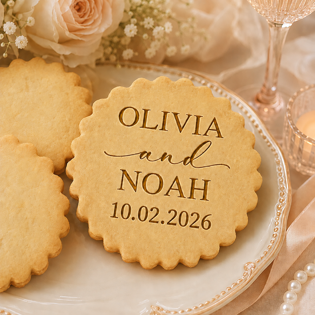 Personalized Wedding Cookie Stamp Bride & Groom Cookie Cutter, Bridal Shower Baking Gift CH07 180272