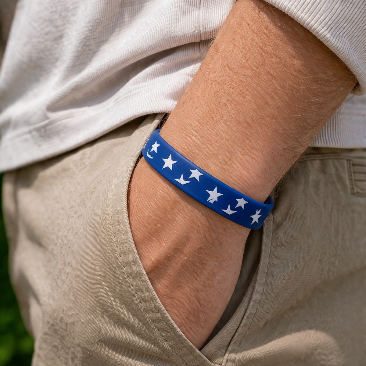 American Flag USA Laser Engraved Silicone Bracelet LM32 899735