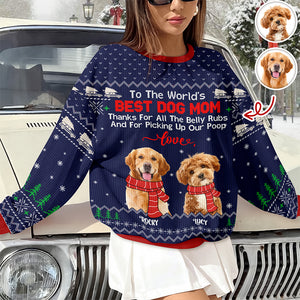 Custom Funny Dog Photo Thank For All The Belly Rubs Ugly Sweater LM32 895577