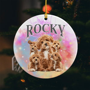 Custom Dog Photo and Name Retro Ceramic Ornament For Dog Lovers LM32 891967