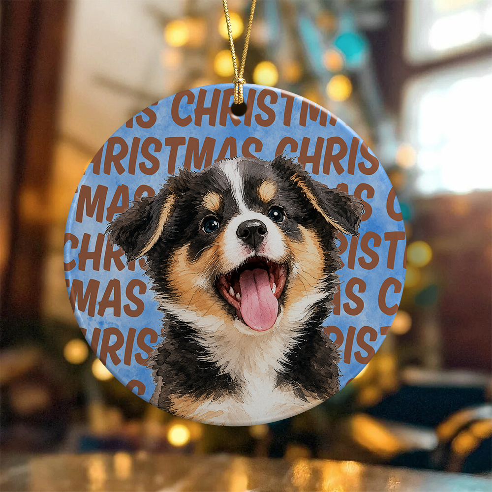 Custom Photo Christmas Ceramic Ornament, Gifts For Dog Cat Lovers, Dog Dad And Mom, Cat Owners TH10 170681