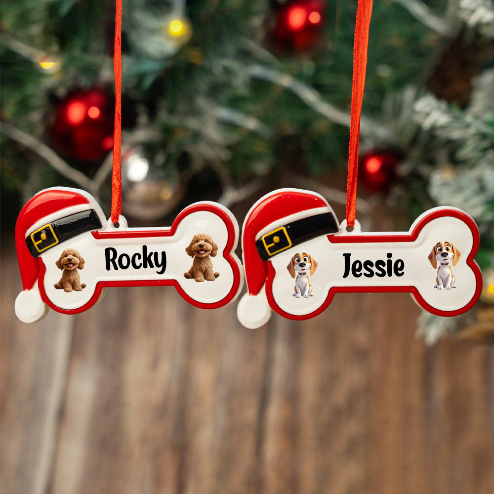 Personalized Dog Clipart And Dog Name Resin Ornament For Christmas TH10 896739