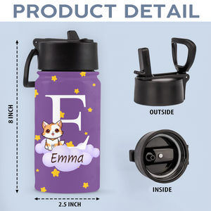 Custom Kid Name Cute Animal Kid Water Bottle Back To School Gift CH07 896218