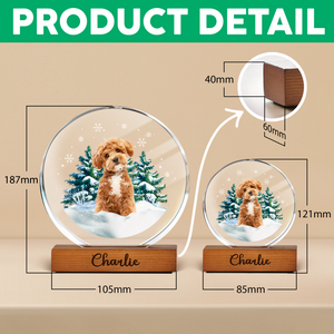 Custom Pet Photo Christmas - Personalized Round Acrylic Frame Block TH10 894407