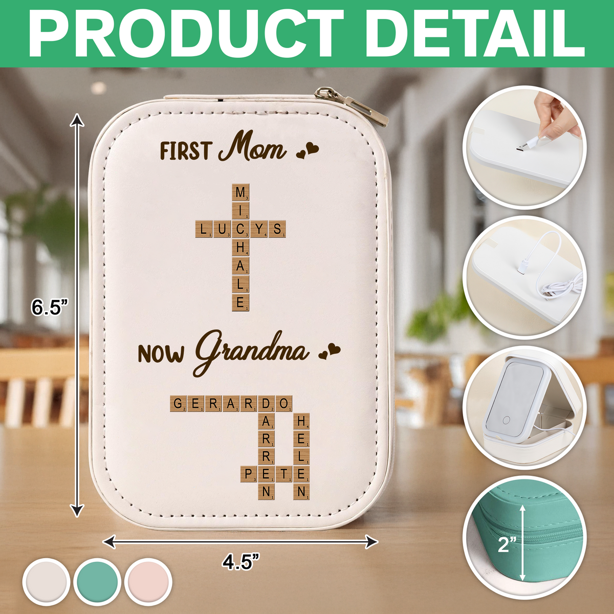 Personalized Being Your Mother Was A Gift Makeup box with LED LM32 893319