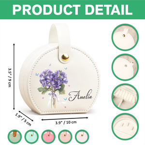 Birthmonth Flower - Personalized Travel Jewelry Box With Handle HA75 892848