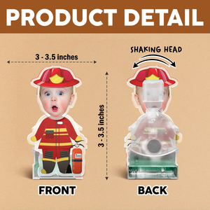 Custom Photo Funny Kid in Dad’s Work Outfit Decoration Shaking Head Funny Gift For Dad HA75 892374