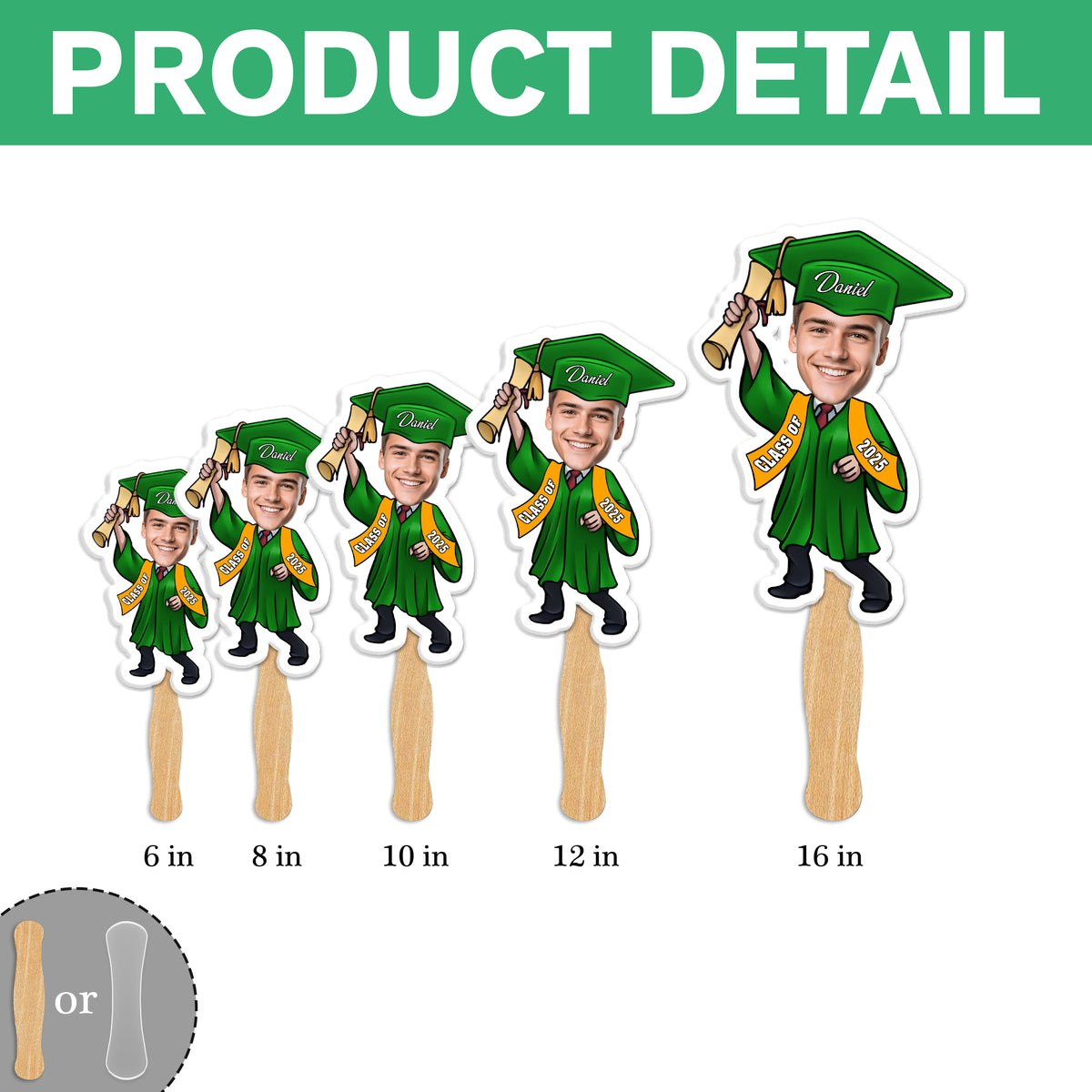 Custom Photo Graduate Personalized Face Fans Graduation Day Party Decor CH07 895330
