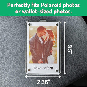 Custom Couple Photo Acrylic Car Visor Clip Romantic Drive Safe Gift Personalized Gift for Him Anniversary CH07 895448