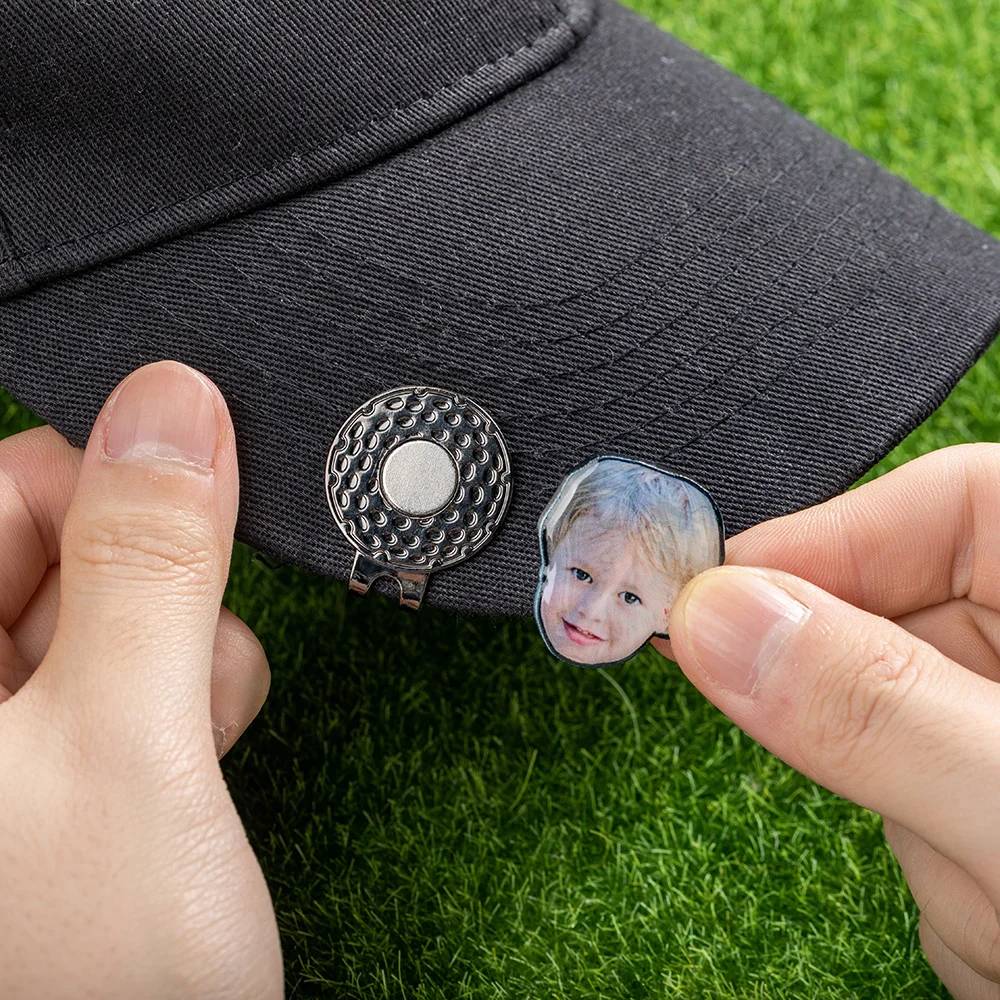 Personalised Photo Golf Ball Marker with Magnetic Hat Clip with Name Birthday Father's Day Gift for Golf Lover HO82 900624