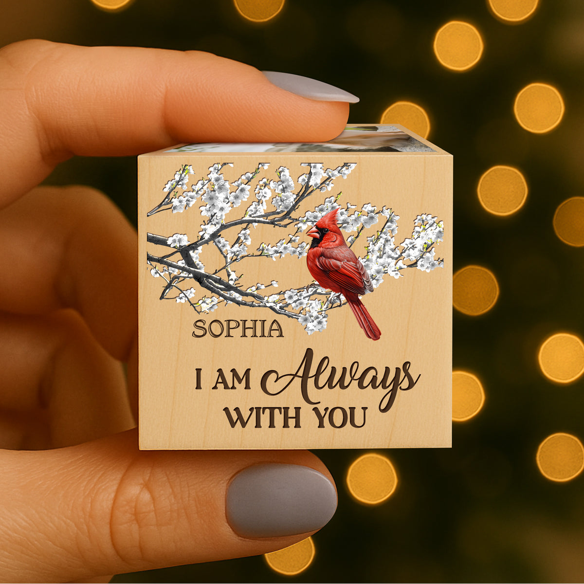 Custom Photo We're Always With You Memorial Cube Ornament For Christmas TH10 894525