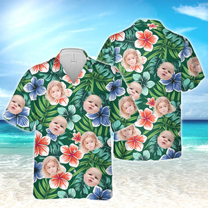 Custom Family Photo Colorful Tropical Hawaii Shirt TH10 892615