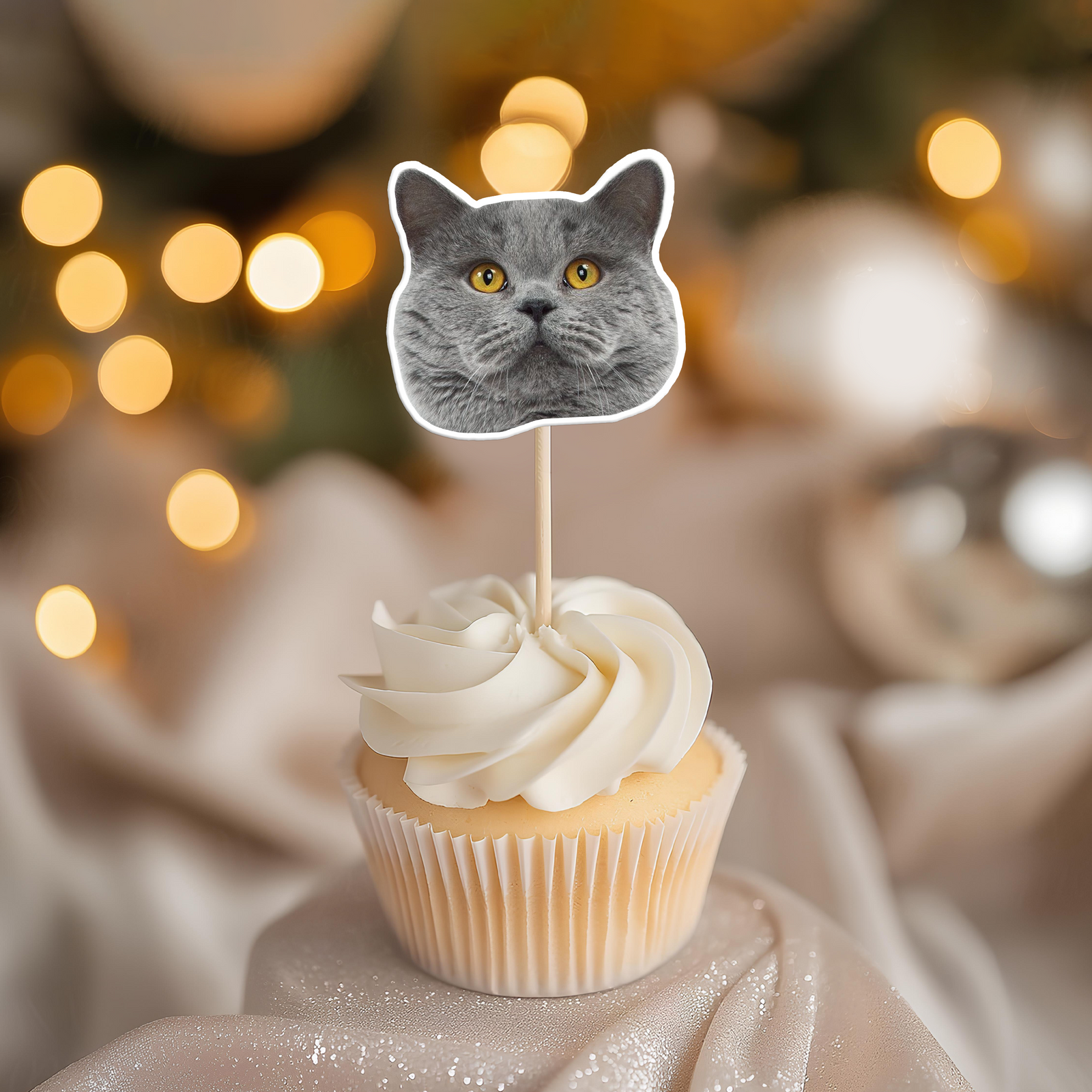 Custom Photo Funny Cat Funny Personalized Decoration Cupcake Toppers HA75 891988