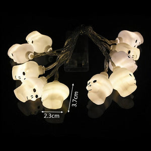 GeckoCustom 1.5m 10Led Halloween Pumpkin Ghost Skeletons Bat Spider Led Light String Festival Bar Home Party Decor Halloween Ornament 1.5m Skull String A