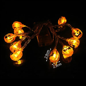 GeckoCustom 1.5m 10Led Halloween Pumpkin Ghost Skeletons Bat Spider Led Light String Festival Bar Home Party Decor Halloween Ornament 1.5m Pumpkin StringB