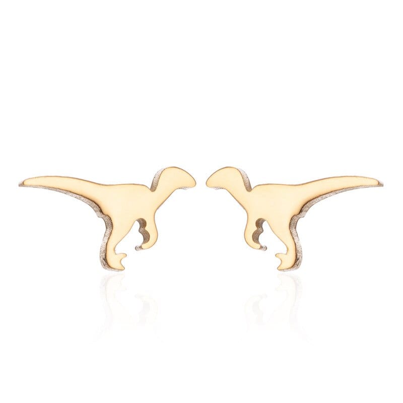 GeckoCustom 1 Pair Cute Animal Bite Earring Cartoon Soft Clay Animal Earrings Tyrannosaurus Bite Earrings Dinosaur Earrings Party Fun Gifts Gold