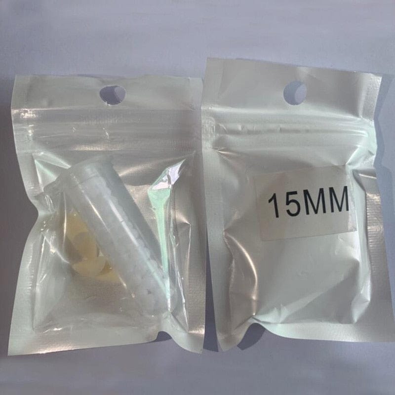 GeckoCustom 1 Pair Vampire Teeth Fangs Dentures Props Halloween Costume Props False Teeth Solid Glue Denture Adhesive Halloween Party Decor 1.5cm with glue 1