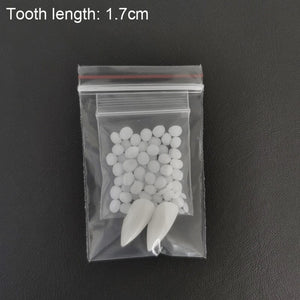 GeckoCustom 1 Pairs Halloween Teeth Fangs Dentures Props Party Costume DIY Cosplay  Horror 5g Glue Friends Gifts Cosplay Witch False Fangs 1.7CM