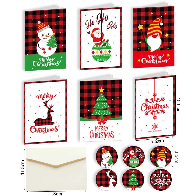 GeckoCustom 10.5x7.2cm Merry Chritmas Greeting Cards Envelope Xmas Gifts Card DIY Folding Paper Card Invitations Gifts Postcard New Year style C