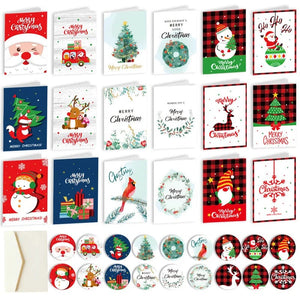 GeckoCustom 10.5x7.2cm Merry Chritmas Greeting Cards Envelope Xmas Gifts Card DIY Folding Paper Card Invitations Gifts Postcard New Year