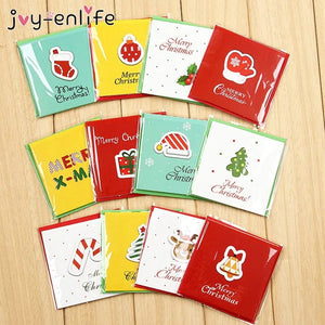 GeckoCustom 12pcs Merry Christmas Mini Greeting Cards Kids New year Gift Cards Natal Navidad 2024 Xmas Christmas Party Decorations Postcard