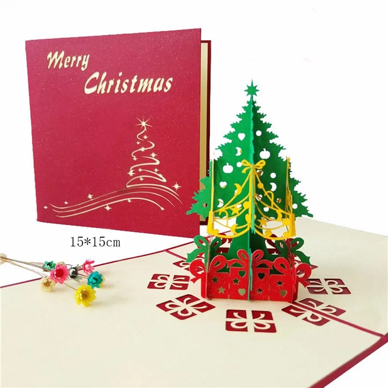 GeckoCustom 1pcs 3D Pop Up Greeting Cards With Envelope Laser Cut Post Card For Birthday Christmas Valentine' Day Party Wedding Decoration GD0015