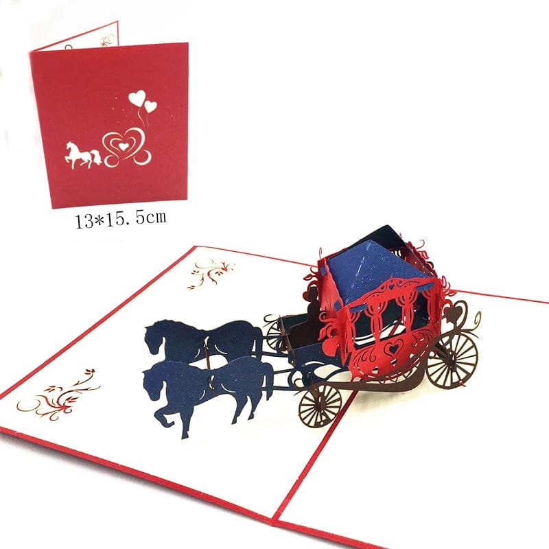 GeckoCustom 1pcs 3D Pop Up Greeting Cards With Envelope Laser Cut Post Card For Birthday Christmas Valentine' Day Party Wedding Decoration GD0050