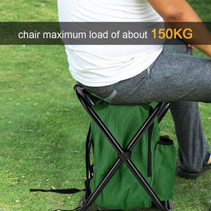 GeckoCustom 2 in 1 Folding Fishing Chair Bag Fishing Backpack Chairs Stool Convenient Wear-resistantv for Outdoor Hunting Climbing Equipment