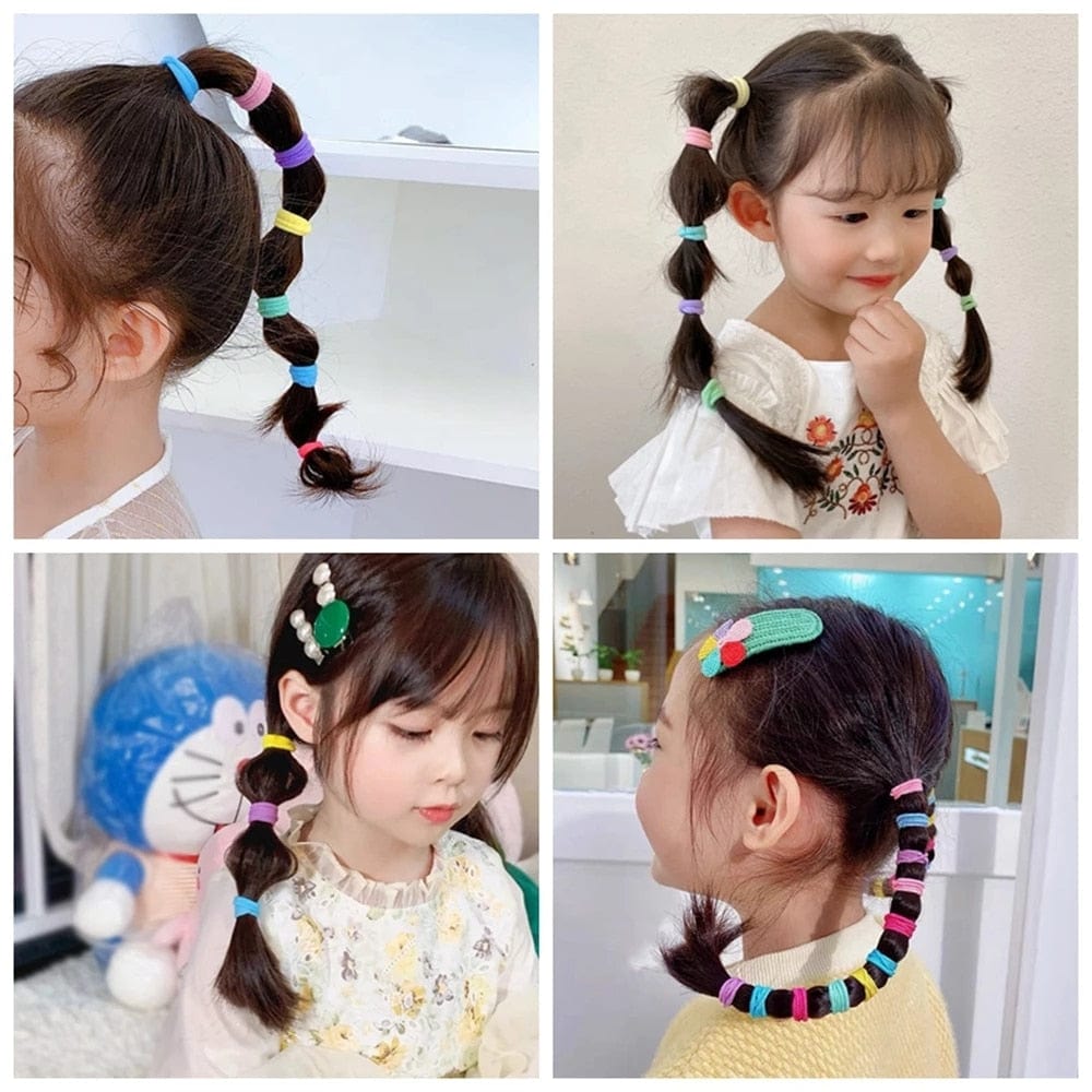 GeckoCustom 20/50pcs Kids Elastic Hair Bands Girls Sweets Scrunchie Rubber Band for Children Hair Ties Clips Headband Baby Hair Accessories