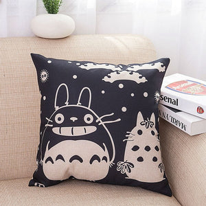 GeckoCustom 2021 Cotton Linen Pillow Totoro Pillow case Cartoon Home Decorative Best GIFT For Kids