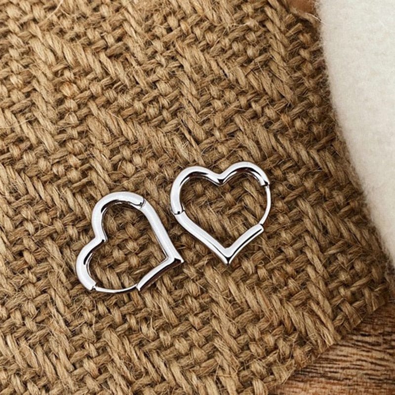 GeckoCustom 2021 New Classic Copper Alloy Smooth Metal Hoop Earrings For Woman Fashion Korean Jewelry Temperament Girl's Daily Wear earrings silver 1
