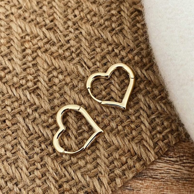 GeckoCustom 2021 New Classic Copper Alloy Smooth Metal Hoop Earrings For Woman Fashion Korean Jewelry Temperament Girl's Daily Wear earrings gold 3