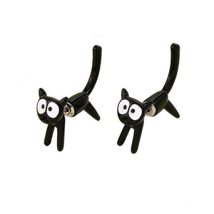 GeckoCustom 2023 New Funny Small Black Cat Earring for Women Girl Fashion Cute Animal Earrings Fashion Party Jewelry Gifts Wholesale