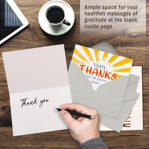 GeckoCustom 30 Teacher Appreciation Cards Bulk with Envelopes - Teacher Thank You Cards 300GSM Blank Greeting Cards for Teachers, Employees, Nurse, Volunteers and Doctor