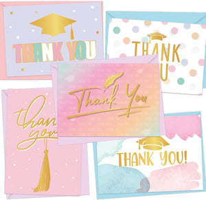 GeckoCustom 30 Teacher Appreciation Cards Bulk with Envelopes - Teacher Thank You Cards 300GSM Blank Greeting Cards for Teachers, Employees, Nurse, Volunteers and Doctor 30 Grad Thank You Card