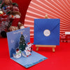GeckoCustom 3D Pop Up Cartoon Christmas Card Merry Christmas Greeting Card Handwritten Blessing Invitation Cards Thanksgiving New Year Gifts 05-1PCS