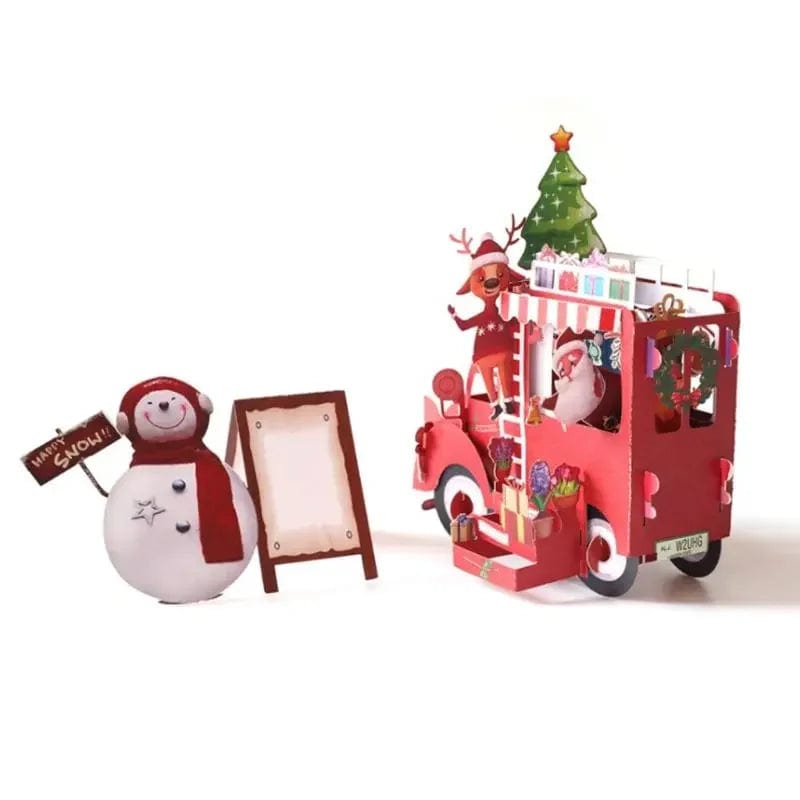 GeckoCustom 3D Pop UP Christmas Cards Santa Greeting Invitations Card Party Children Gifts New Year Thank You Card Anniversary Gift Postcard snowman