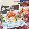 GeckoCustom 3D Pop UP Christmas Cards Santa Greeting Invitations Card Party Children Gifts New Year Thank You Card Anniversary Gift Postcard Merry Christmas