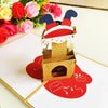 GeckoCustom 3D Pop UP Christmas Cards Santa Greeting Invitations Card Party Children Gifts New Year Thank You Card Anniversary Gift Postcard Santa Fireplace