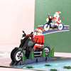 GeckoCustom 3D Pop UP Christmas Cards Santa Greeting Invitations Card Party Children Gifts New Year Thank You Card Anniversary Gift Postcard Locomotive Stanta