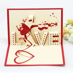 GeckoCustom 3D Pop Up Love Card with Envelope Valentines Day Birthday Anniversary Greeting Cards for Couples Wife Husband Handmade Gifts 7