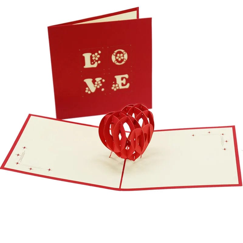 GeckoCustom 3D Pop Up Love Card with Envelope Valentines Day Birthday Anniversary Greeting Cards for Couples Wife Husband Handmade Gifts 3