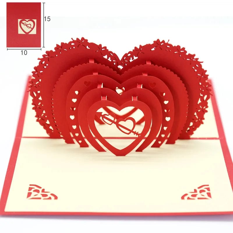 GeckoCustom 3D Pop Up Love Card with Envelope Valentines Day Birthday Anniversary Greeting Cards for Couples Wife Husband Handmade Gifts 11