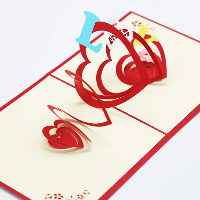 GeckoCustom 3D Pop Up Love Card with Envelope Valentines Day Birthday Anniversary Greeting Cards for Couples Wife Husband Handmade Gifts 15