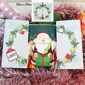 GeckoCustom 3D Pop UP Santa Cards Marry Christmas Greeting Cards Party Invitations Gifts New Year Greeting Card Anniversary Gifts Postcard