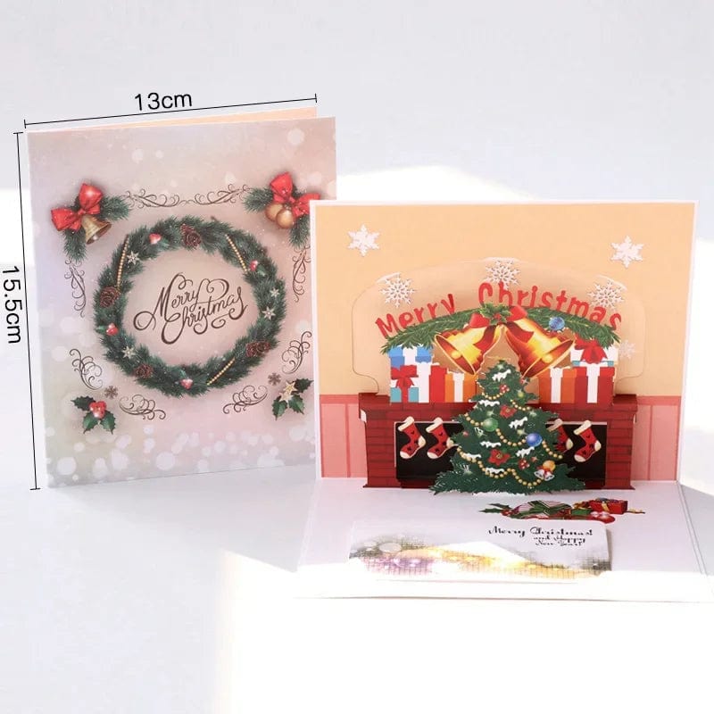 GeckoCustom 3D Pop UP Santa Cards Marry Christmas Greeting Cards Party Invitations Gifts New Year Greeting Card Anniversary Gifts Postcard Xmas tree